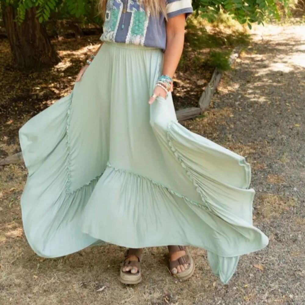 Forever Beauty Maxi Skirt- Sage